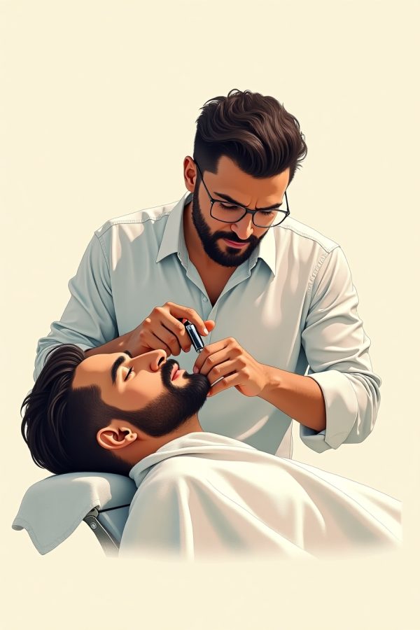 Flux_Dev_A_highly_detailed_exquisitely_rendered_illustration_o_1 Professional Hot Towel Shaving Techniques